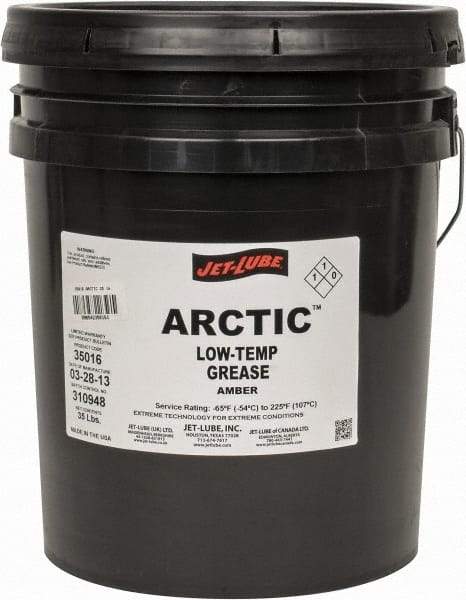 Jet-Lube - 5 Gal Pail Low Temperature Grease - Amber, Low Temperature, 225°F Max Temp, NLGIG 2, - Americas Tooling