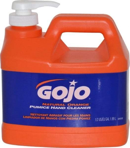 GOJO - 1/2 Gal Pump Bottle Liquid Hand Cleaner - General Duty, Orange Scent - Americas Tooling