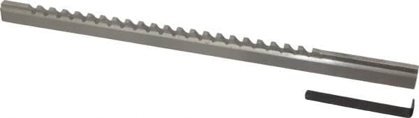 Value Collection - 3/16" Keyway Width, Style C, Keyway Broach - High Speed Steel, Bright Finish, 3/8" Broach Body Width, 25/64" to 2-1/2" LOC, 11-3/4" OAL - Americas Tooling