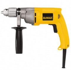 DeWALT - 1/2" Keyed Chuck, 0 to 600 RPM, Pistol Grip Handle Electric Drill - 7.8 Amps, 120 Volts, Reversible, Includes 360° Side Handle & Chuck Key with Holder - Americas Tooling