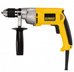 DeWALT - 1/2" Keyless Chuck, 0 to 600 RPM, Pistol Grip Handle Electric Drill - 7.8 Amps, 120 Volts, Reversible, Includes 360° Side Handle - Americas Tooling