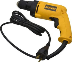 DeWALT - 3/8" Keyless Chuck, 1,200 RPM, Pistol Grip Handle Electric Drill - 6.7 Amps, 120 Volts, Reversible - Americas Tooling