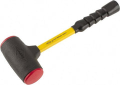 NUPLA - 64 oz Head 7/8" Face Diam Urethane Dead Blow Hammer - 15-1/2" OAL, Fiberglass Handle - Americas Tooling