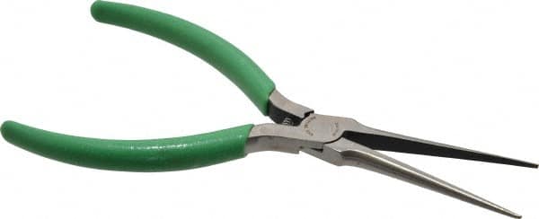 Xcelite - 6" OAL, 2-5/16" Jaw Length x 15/32" Jaw Width, Long Nose Needle Nose Pliers - Smooth Jaw, Standard Head, ESD Cushion Handles, with Spring - Americas Tooling