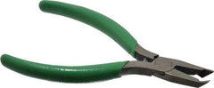 Xcelite - 4-1/2" OAL, Flush End Cutting Pliers - 29/32" Jaw Length x 1/2" Jaw Width, Angled Tip Head, ESD Cushion Handle - Americas Tooling