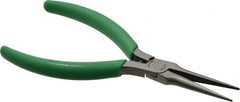 Xcelite - 5-1/2" OAL, 1-11/16" Jaw Length x 15/32" Jaw Width, Long Nose Pliers - Serrated Jaw, Slim Line Head, ESD Cushion Handles, with Spring - Americas Tooling