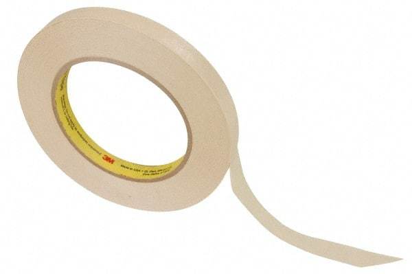 3M - 1/2" Wide x 60 Yd Long Tan Paper Masking Tape - Series 232, 6.3 mil Thick, 27 In/Lb Tensile Strength - Americas Tooling