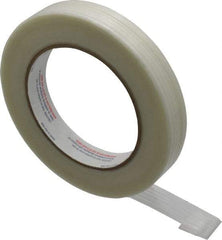 Intertape - 3/4" x 60 Yd Natural (Color) Rubber Adhesive Strapping Tape - Polyethylene Film Backing, 4 mil Thick, 100 Lb Tensile Strength, Series RG300 - Americas Tooling