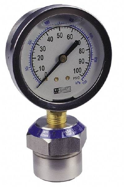 Value Collection - 600 Max psi, 2-1/2 Inch Dial Diameter, Stainless Steel Pressure Gauge Guard and Isolator - 2.5% Accuracy, 18-8 Material Grade - Americas Tooling