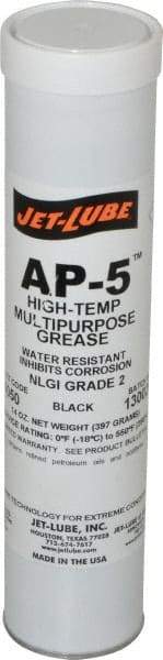 Jet-Lube - 14 oz Cartridge Moly-Disulfide Extreme Pressure Grease - Black, Extreme Pressure & High Temperature, 550°F Max Temp, NLGIG 2, - Americas Tooling