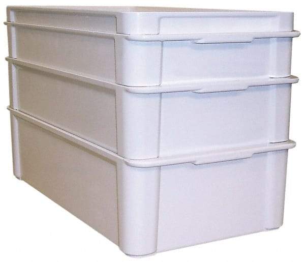 MFG Tray - 150 Lb Load Capacity White Fiberglass Tote Container - Stacking, 22" Long x 12" Wide x 1.3" High - Americas Tooling