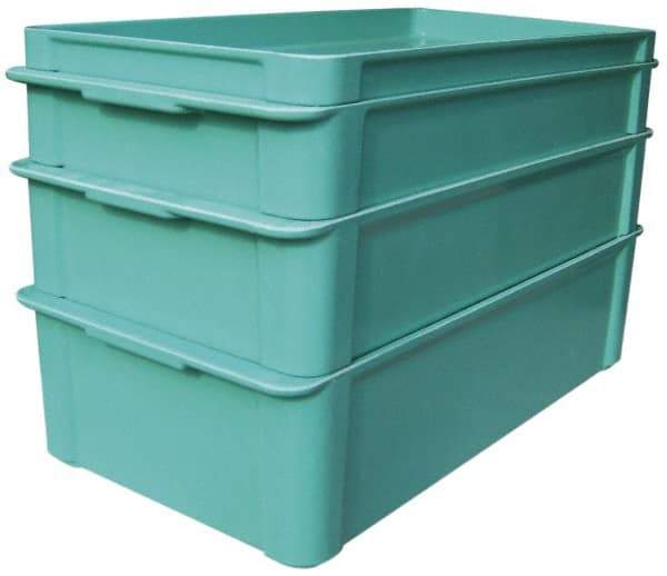 MFG Tray - 225 Lb Load Capacity Green Fiberglass Tote Container - Stacking, 23.4" Long x 12" Wide x 4.4" High - Americas Tooling