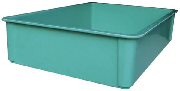 MFG Tray - 400 Lb Load Capacity Green Fiberglass Tote Container - Stacking, 25.8" Long x 17.8" Wide x 6" High - Americas Tooling