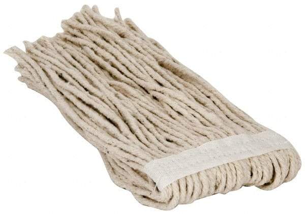 PRO-SOURCE - 1-1/4" White Head Band, X-Small Cotton Cut End Mop Head - 4 Ply, Clamp Jaw Connection, Use for Stripping/Finishing - Americas Tooling