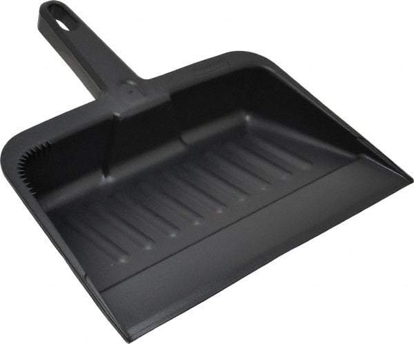 Rubbermaid - 12-1/4" Wide x 2-5/8" High, Handheld Dustpan - Plastic Body, 5" Plastic Handle, Black - Americas Tooling