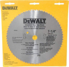 DeWALT - 7-1/4" Diam, 5/8" Arbor Hole Diam, 68 Tooth Wet & Dry Cut Saw Blade - Steel, Smooth Action, Standard Round Arbor - Americas Tooling