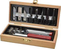 Excel - Woodworking Set - 13 Pieces, Includes Wooden Boxed Knife Set 1 Knife, 14 Blades - Americas Tooling