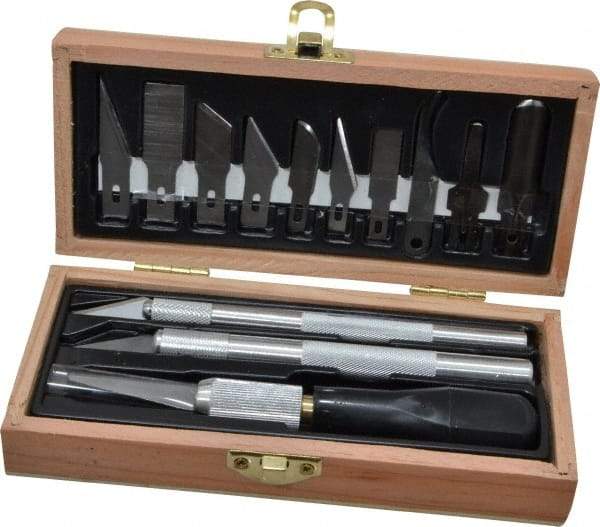 Excel - Hobby Knife Set - 12 Pieces, Includes Wooden Boxed Knife Set 3 Knives, 10 Blades - Americas Tooling