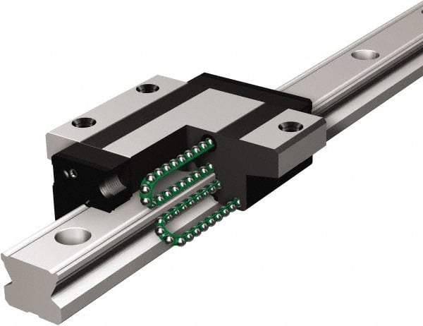 THK - 1,000mm OAL x 28mm Overall Width x 23mm Overall Height Horizontal Mount SSR Rail - 80mm Between Holes, 7 x 11 x 9mm Hole Size - Americas Tooling