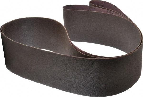 3M - 4" Wide x 132" OAL, 80 Grit, Aluminum Oxide Abrasive Belt - Aluminum Oxide, Medium, Coated, X Weighted Cloth Backing, Series 240D - Americas Tooling