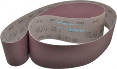 3M - 4" Wide x 80" OAL, 60 Grit, Aluminum Oxide Abrasive Belt - Aluminum Oxide, Medium, Coated, X Weighted Cloth Backing, Series 341D - Americas Tooling