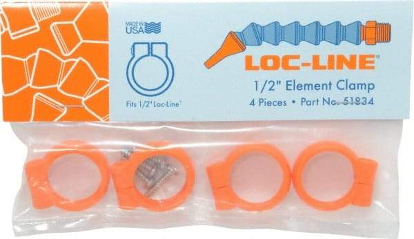 Loc-Line - Unthreaded, 1/2" Hose Inside Diam, Coolant Hose Element Clamp - For Use with 1/2" Loc-Line Modular Hose System, 4 Pieces - Americas Tooling