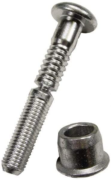 HUCK - Button Head Steel Lockbolt Blind Rivet - 1/8" to 1/4" Grip, 1/2" Head Diam, 1/4" Body Diam - Americas Tooling