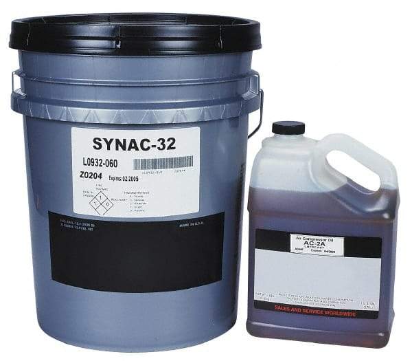 Lubriplate - 5 Gal Pail, ISO 46, SAE 20, Air Compressor Oil - 213 Viscosity (SUS) at 100°F, 49 Viscosity (SUS) at 210°F, Series SYNAC 46 - Americas Tooling