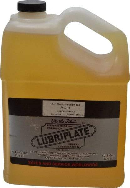 Lubriplate - 1 Gal Bottle, ISO 46, SAE 20, Air Compressor Oil - 196 Viscosity (SUS) at 100°F, 47 Viscosity (SUS) at 210°F, Series AC-1 - Americas Tooling