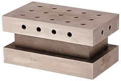 Suburban Tool - 3-1/2" Wide x 6" Deep x 3" High Steel Precision-Ground Angle Plate - Standard Plate, Machined Holes on Surface, Open End, Pair of Plates - Americas Tooling