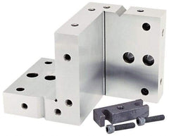 Suburban Tool - 4" Wide x 6" Deep x 4" High Steel Precision-Ground Angle Plate - Compound Plate, Machined Holes on Surface, Open End, 1" Thick, Pair of Plates - Americas Tooling