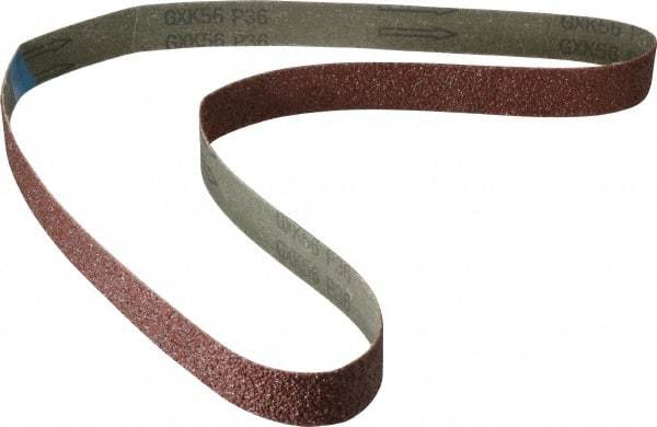 Tru-Maxx - 1" Wide x 42" OAL, 36 Grit, Aluminum Oxide Abrasive Belt - Aluminum Oxide, Very Coarse, Coated, X Weighted Cloth Backing - Americas Tooling