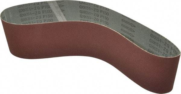 Tru-Maxx - 4" Wide x 36" OAL, 150 Grit, Aluminum Oxide Abrasive Belt - Aluminum Oxide, Very Fine, Coated, X Weighted Cloth Backing - Americas Tooling