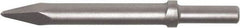 Made in USA - 12" OAL, Moil Point Chisel - Round Drive, Round Shank, Alloy Steel - Americas Tooling