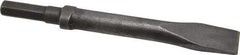 Made in USA - 1" Head Width, 9" OAL, 1/2" Shank Diam, Flat Chisel - Hex Drive, Hex Shank, Alloy Steel - Americas Tooling