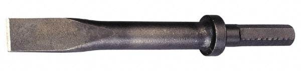 Made in USA - 1" Head Width, 9" OAL, 1/2" Shank Diam, Flat Chisel - Hex Drive, Hex Shank, Alloy Steel - Americas Tooling