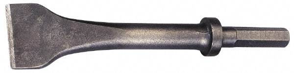 Made in USA - 3" Head Width, 9" OAL, Scaling Chisel - Hex Drive, Hex Shank, Alloy Steel - Americas Tooling