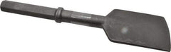 Made in USA - 5" Head Width, 17" OAL, 1-1/4" Shank Diam, Asphalt Cutter Chisel - Hex Drive, Hex Shank, Alloy Steel - Americas Tooling