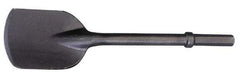 Made in USA - 5-1/2" Head Width, 22" OAL, 1-1/8" Shank Diam, Spade Chisel - Hex Drive, Hex Shank, Alloy Steel - Americas Tooling