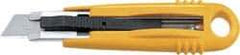 Olfa - Retractable Utility Knife - 2-7/8" Blade, Yellow Plastic/Stainless Steel Handle, 1 Blade Included - Americas Tooling