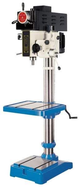 Vectrax - 20" Swing, Variable Speed Pulley Drill Press - Variable Speed, 2 hp, Three Phase - Americas Tooling