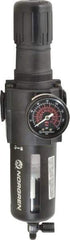 Norgren - 1/2" NPT Port Standard 1 Piece Filter/Regulator FRL Unit - Polycarbonate Bowl, 212 SCFM, 150 Max psi, 9.95" High x 3.15" Long, Manual Drain - Americas Tooling