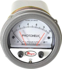 Dwyer - 25 Max psi, 2% Accuracy, NPT Thread Photohelic Pressure Switch - 1/8 Inch Thread, 10 Inch Water Column, 120°F Max - Americas Tooling