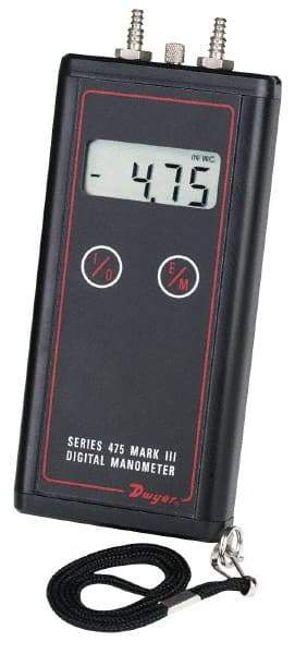 Dwyer - 11 Max psi, 0.5% Accuracy, Handheld Digital Manometer - 40 Inch Water Column, 122°F Max - Americas Tooling