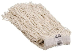 Rubbermaid - 1" White Head Band, Large Rayon Cut End Mop Head - 4 Ply, Side Loading Connection, Use for Finishing - Americas Tooling