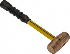 No-Mar - 3 Lb Head 1-1/2" Face Brass Hammer - Fiberglass Handle - Americas Tooling