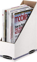 BANKERS BOX - White/Blue Magazine Stand - Corrugated Cardboard - Americas Tooling