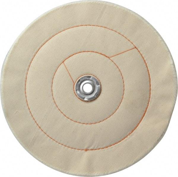 Dico - 10" Diam x 1/2" Thick Unmounted Buffing Wheel - Cushion Sewn, 1" Arbor Hole, Medium Density - Americas Tooling