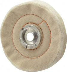 Dico - 4" Diam x 3/4" Thick Unmounted Buffing Wheel - Cushion Sewn, 1/2" Arbor Hole, Medium Density - Americas Tooling