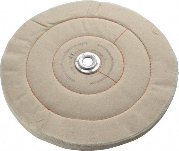 Dico - 10" Diam x 3/4" Thick Unmounted Buffing Wheel - Cushion Sewn, 1/2" Arbor Hole, Medium Density - Americas Tooling